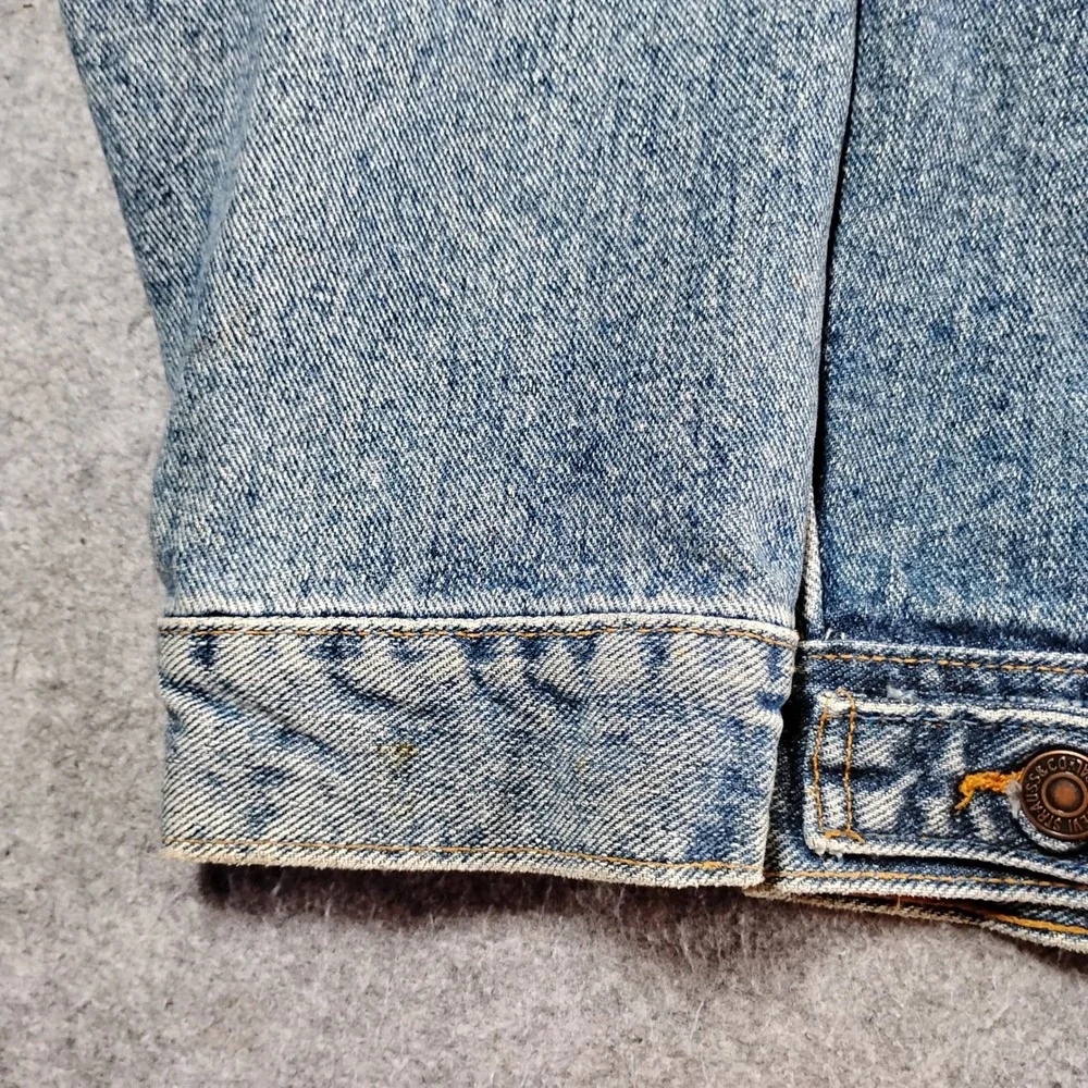 Vintage Levis 70507-4890 Mens Large Denim Trucker Jacket Blue Made in USA 90s - Picture 12 of 14